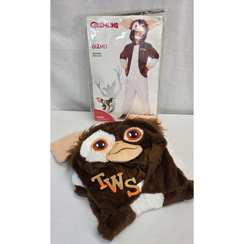 Spirit Halloween Gremlins Gizmo Union Suit Costume Kids Medium 8-10 Brown White